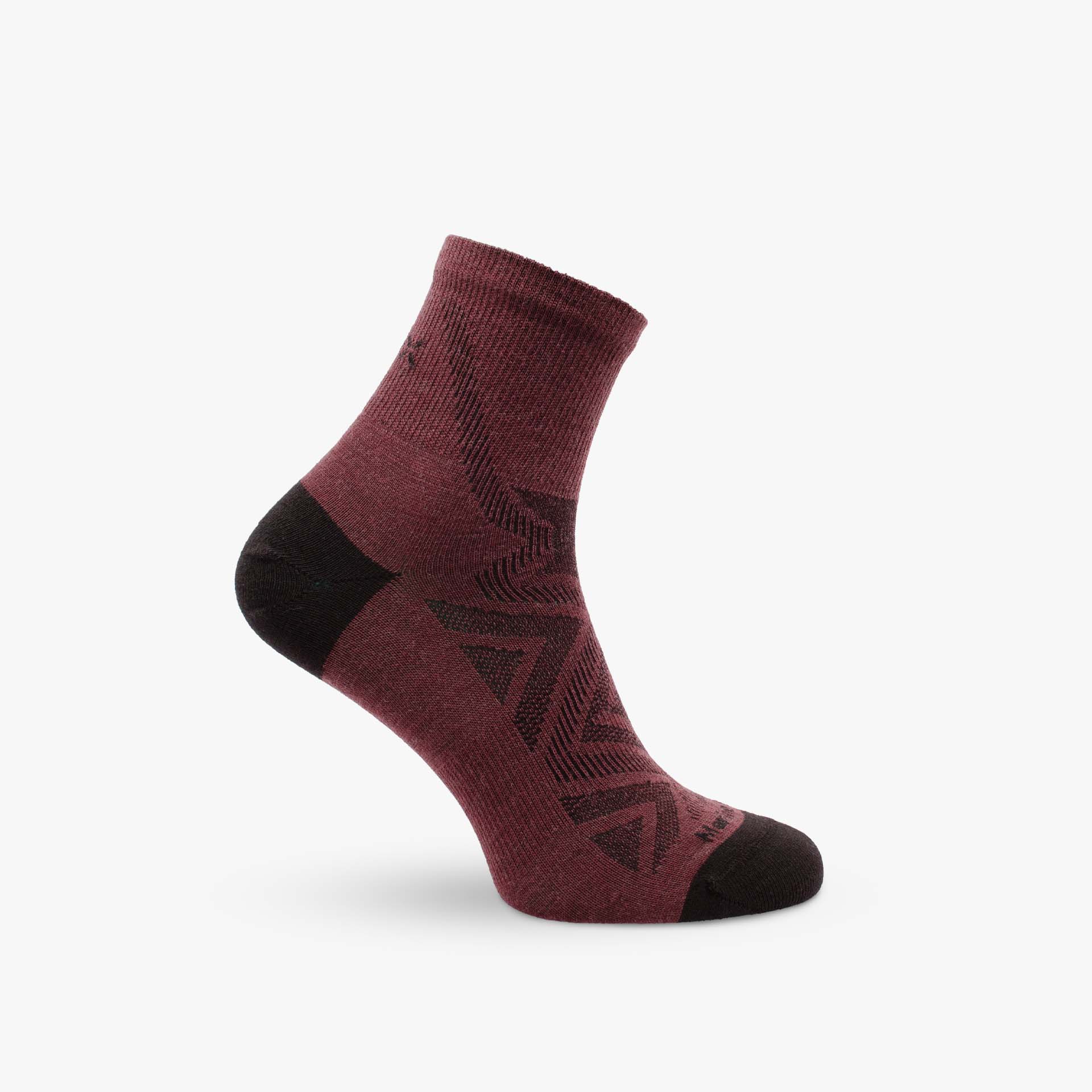 Bezešvé ponožky z merino vlny Fuzzy Mid vínová