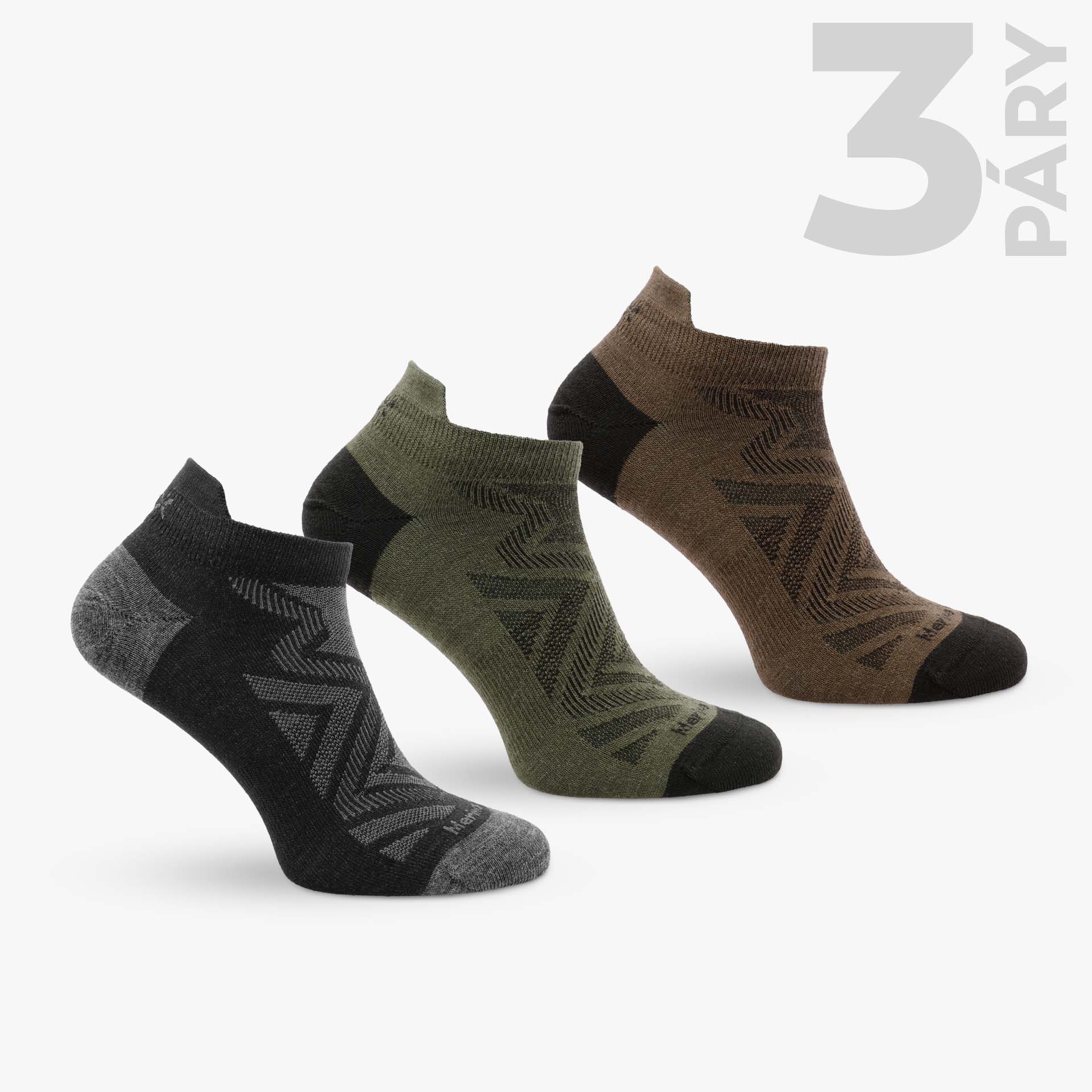 Merino ponožky Fuzzy Low 3pack (forest)