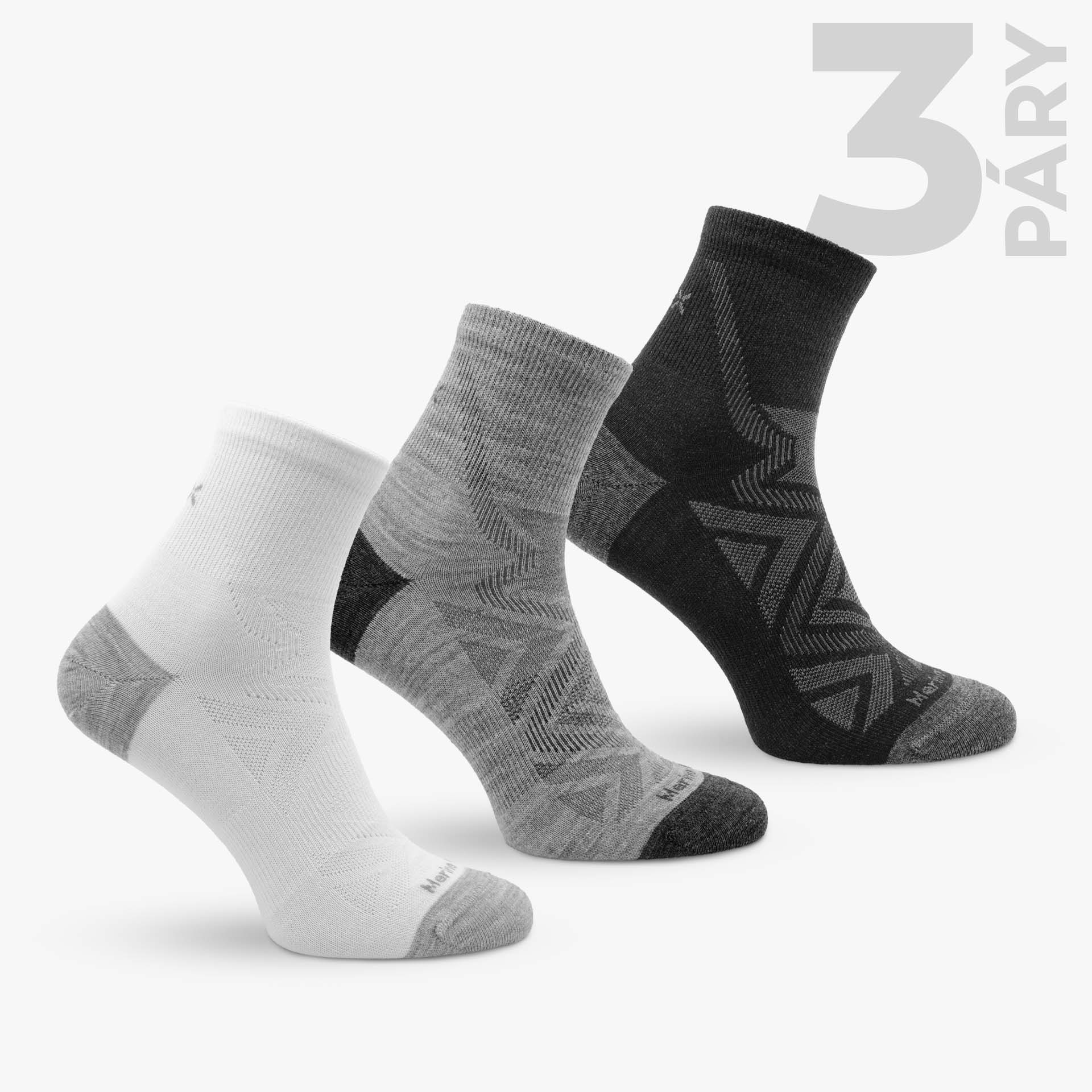 Merino ponožky Fuzzy Mid 3pack (mono)