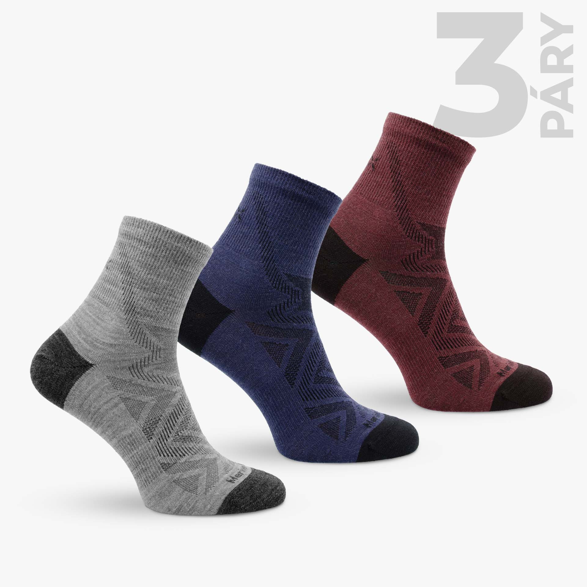 Merino ponožky Fuzzy Mid 3pack (midnight)