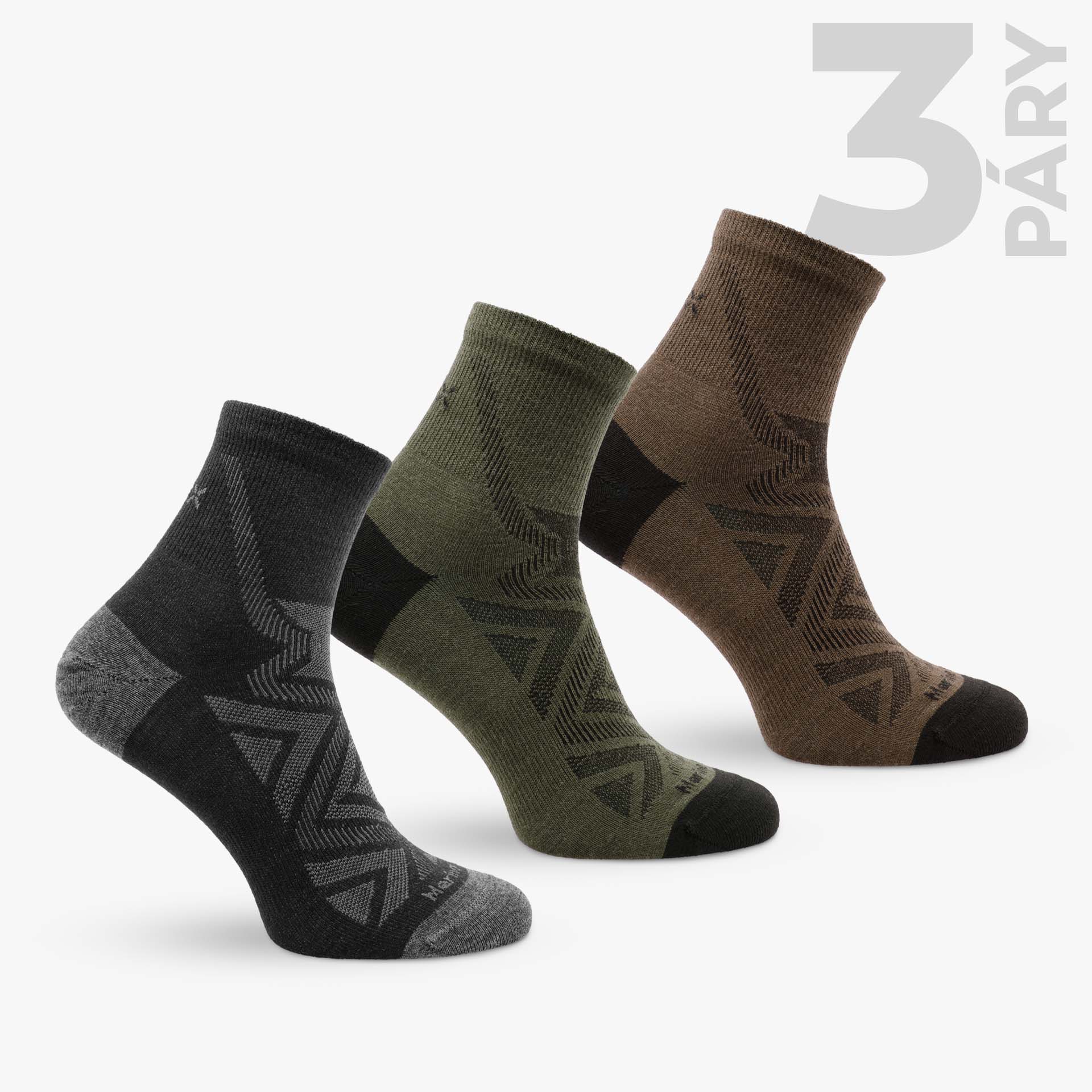 Merino ponožky Fuzzy Mid 3pack (forest)