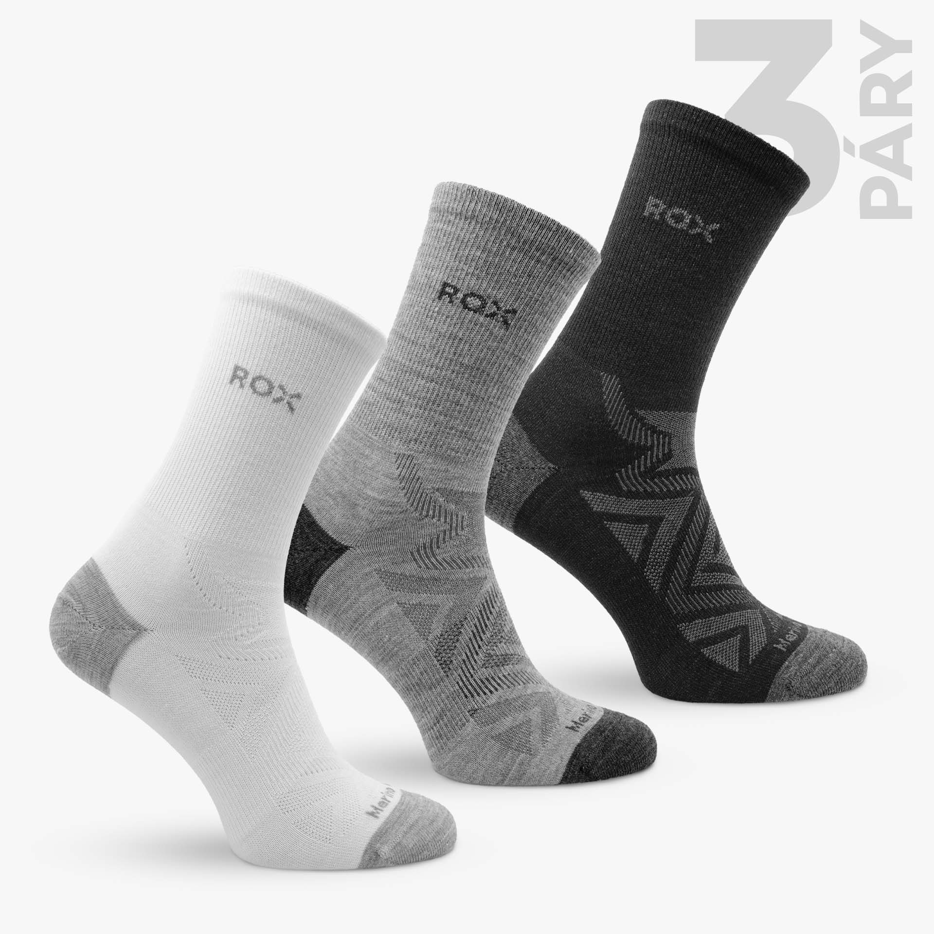 Merino ponožky Fuzzy High 3pack (mono)
