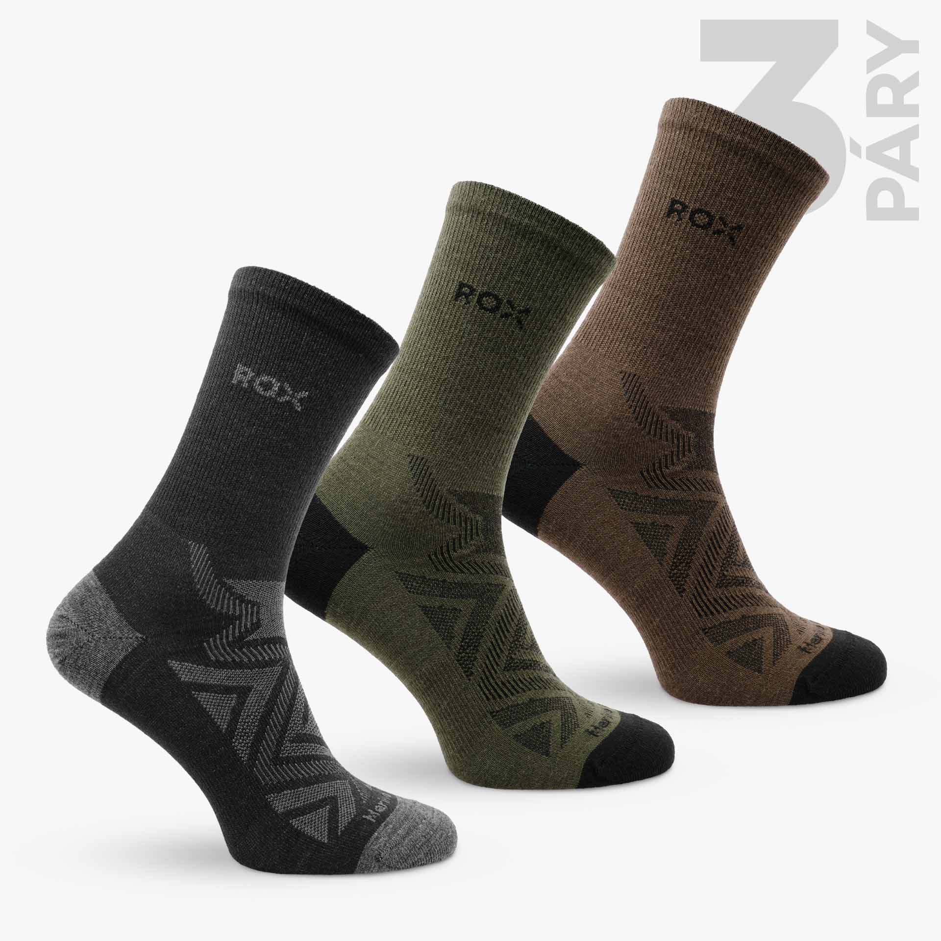 Merino ponožky Fuzzy High 3pack (forest)
