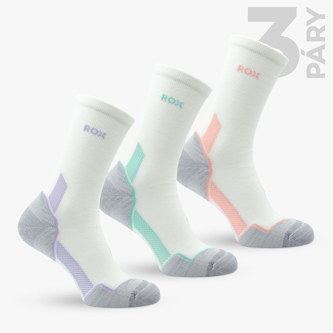 Letní trekové merino ponožky Treksy High 3pack (krémová)